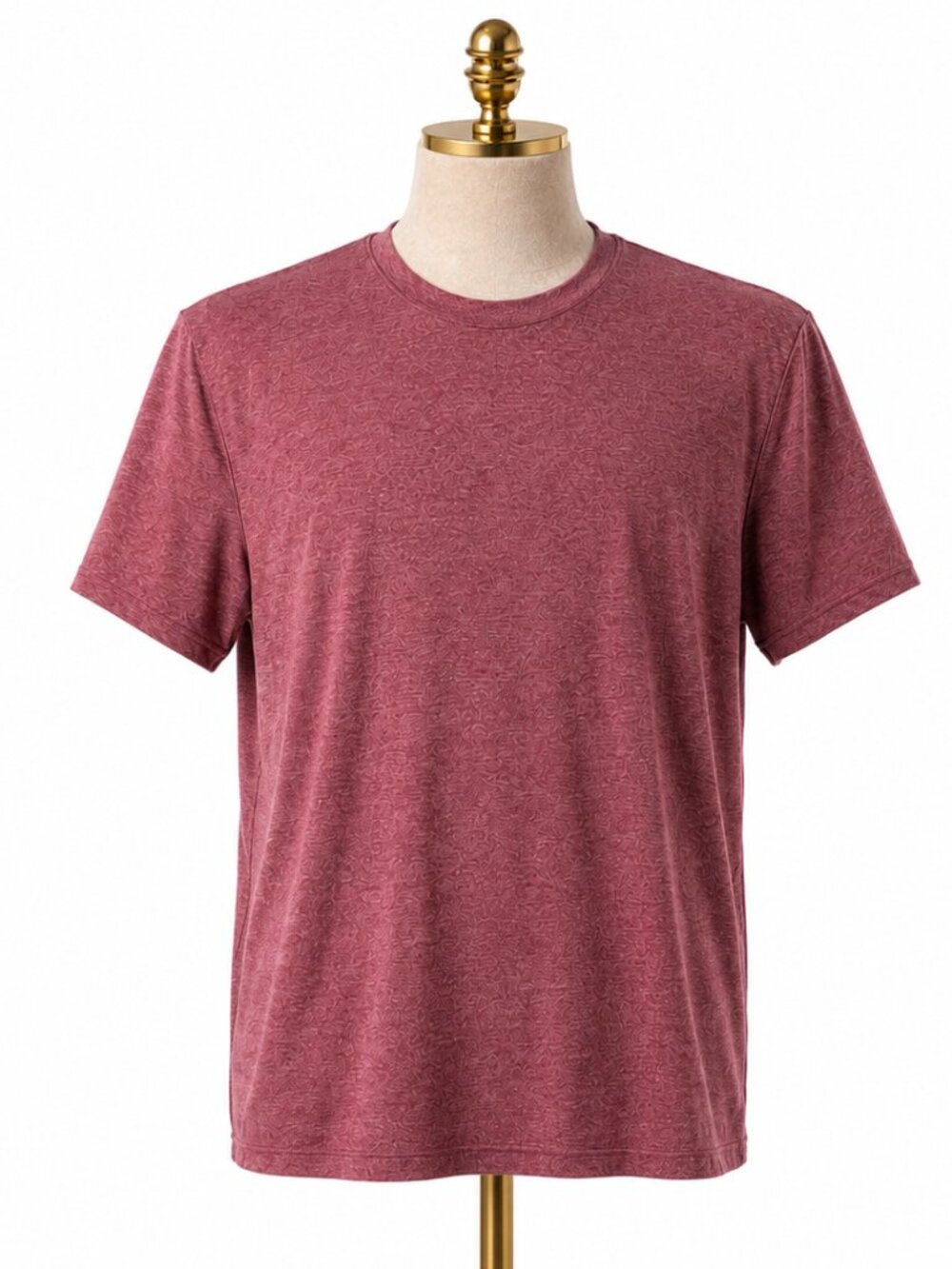 Lululemon Mens Heathered Red Short Sleeve Activewear Training Crew Neck Tee